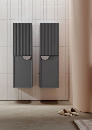 Шкаф-пенал Orka Molino 3006329 40х140 подвесной цвет черный - фото 3