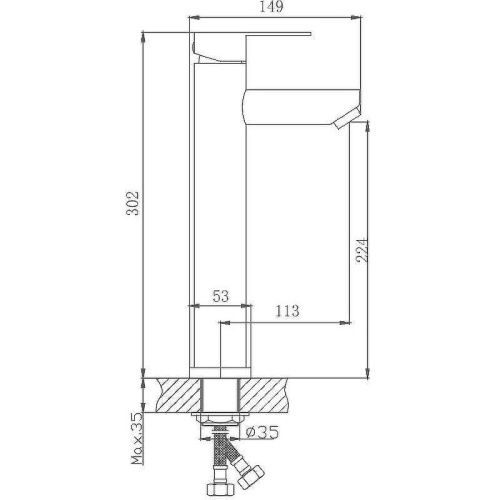 Смеситель Haiba HB801 HB11801 на раковину нержавеющая сталь - фото 2