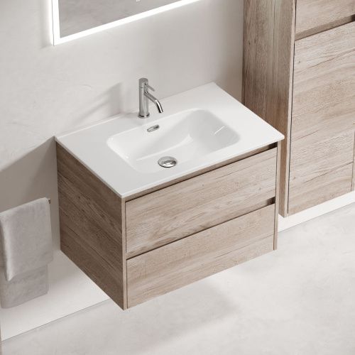 Тумба под раковину Sancos Libra LB70EG 70х50 подвесная цвет коричневый - фото 5