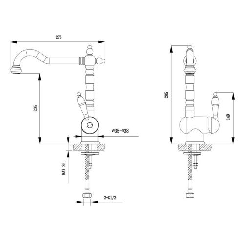 Смеситель для кухни Timo Morea 2406Fsandy на мойку бежевый - фото 2
