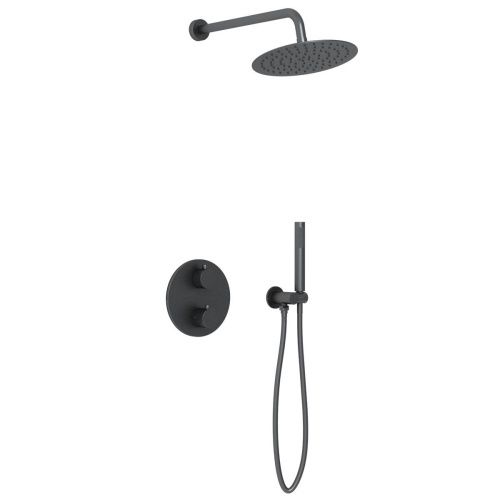 Душевая система Vincea VSFW-101TMB встраиваемая в стену цвет черный с термостатом - фото 4