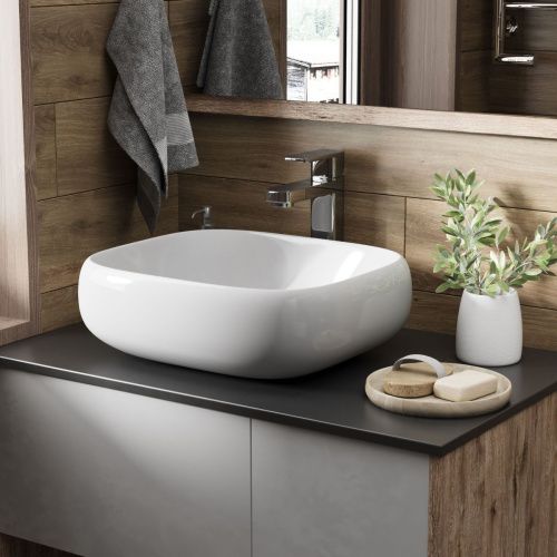 Раковина из сантехнического фаянса Grossman Falcon GR-3053 50х40 накладная цвет белый без отверстий под смеситель - фото 2