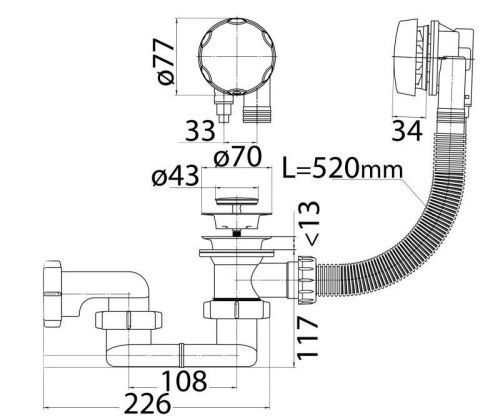 Слив-перелив Cezares CZR-STP1-01 хром - фото 2