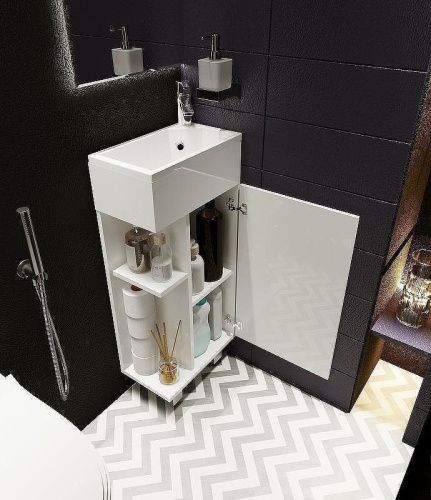 Тумба с раковиной 1MarKa Laura У85928 40х20 напольная цвет белый - фото 3