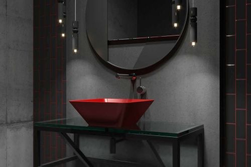 Раковина из искусственного камня Holbi SATURN 1.02.004.11.3 40х40 накладная цвет серый - фото 3