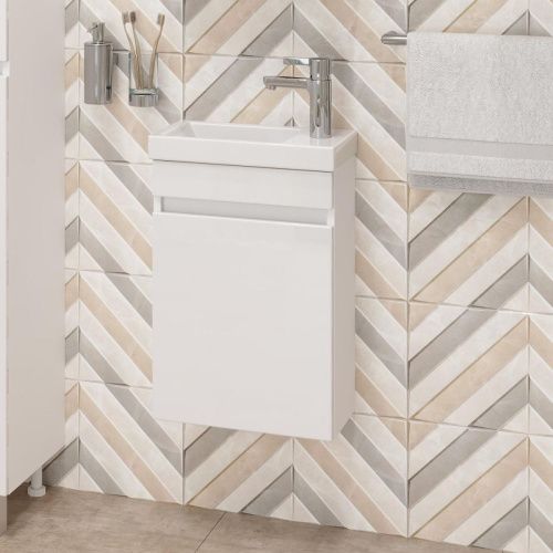 Тумба под раковину Onika Милтон 104007 40х20 подвесная цвет белый - фото 2