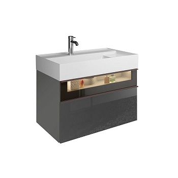 Тумба с раковиной Burgbad Yumo SFMX082 F3194 C0001*1 80х50 подвесная цвет серый