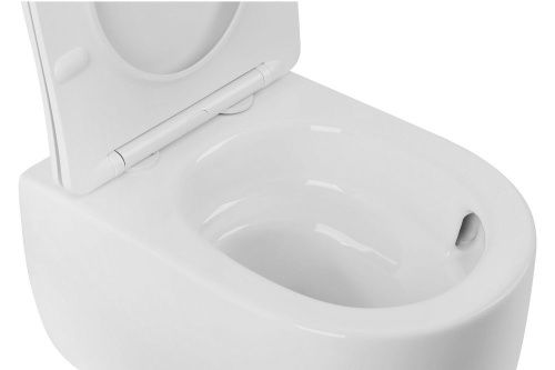 Унитаз подвесной Abber Bequem AC1104TN белый с сиденьем микролифт безободковый смыв торнадо - фото 2