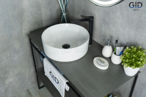 Раковина керамическая Gid Esfera 51144 40х40 накладная цвет белый без отверстий под смеситель - фото 5