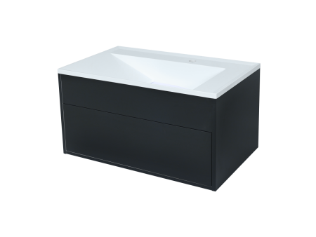 Тумба под раковину Uperwood Lotus 39340205461 80х50 подвесная цвет черный