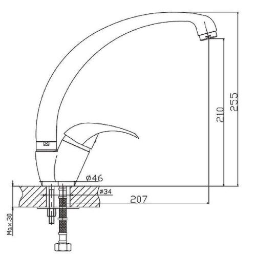 Смеситель для кухни Haiba HB15 HB4115 на мойку хром - фото 2