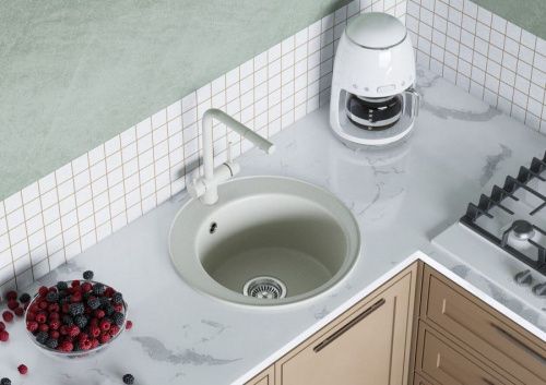 Кухонная мойка Aquaton Шелли 1A734732SS240 50х50 цвет белый - фото 4