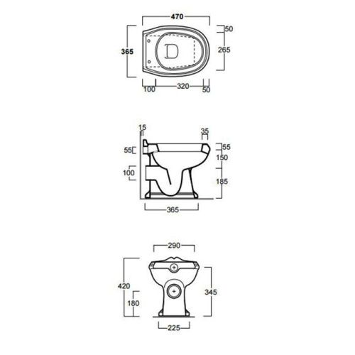 Чаша унитаза приставная Simas Arcade AR811bi цвет белый без бачка и сиденья душевой смыв - фото 2