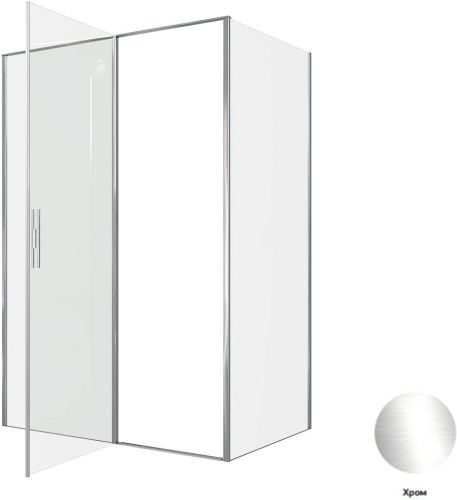 Душевой уголок Allen Brau Priority 3.31034.00 + 3.31043.00 140х90 стекло прозрачное профиль хром без поддона - фото 4