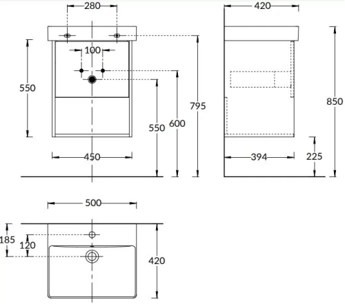 Тумба под раковину Kerama Marazzi PRO PRO.50.1\OLM 50х40 подвесная цвет белый/коричневый - фото 2