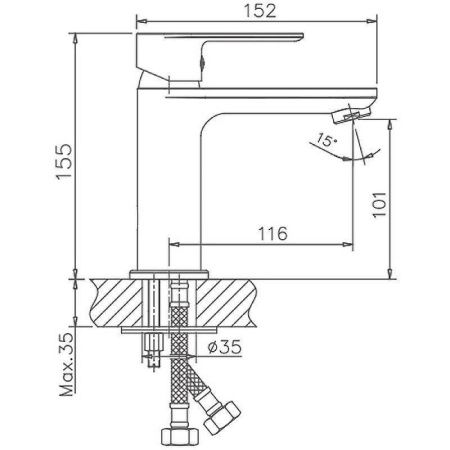 Смеситель Haiba HB505 HB10505 на раковину хром