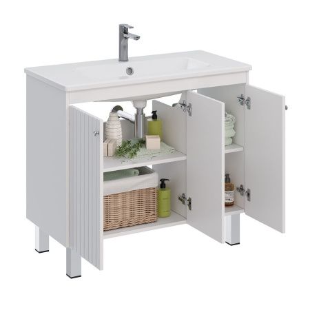 Тумба под раковину LeMark Romance LM07R100T 100х50 напольная цвет белый