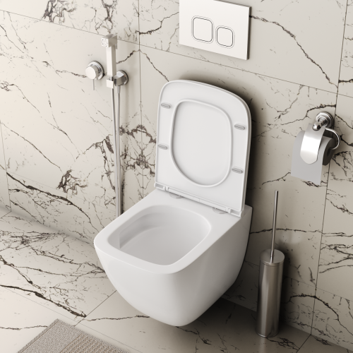 Унитаз подвесной Grossman Торнадо GR-4497SQC белый с сиденьем микролифт безободковый смыв торнадо - фото 4