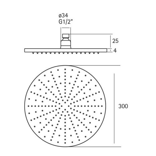 Верхний душ Cisal Xion DS016420D1 нержавеющая сталь - фото 2