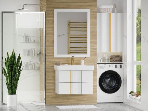 Тумба под раковину Brevita Vega VEG-09080-0102Я 70х40 подвесная цвет белый - фото 5