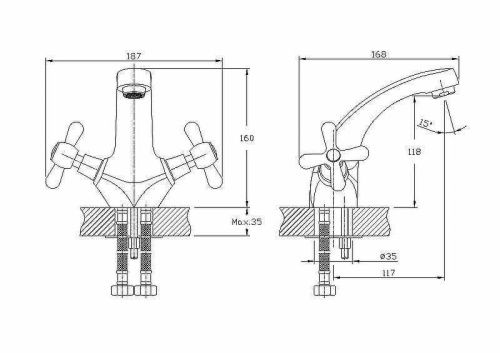 Смеситель Haiba HB25 HB1025 на раковину хром - фото 3