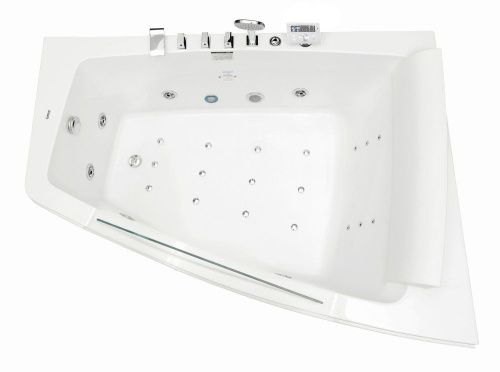 Ванна акриловая гидромассажная Gemy G9056 K R 170х130 пристенная асимметричная с каркасом - фото 3