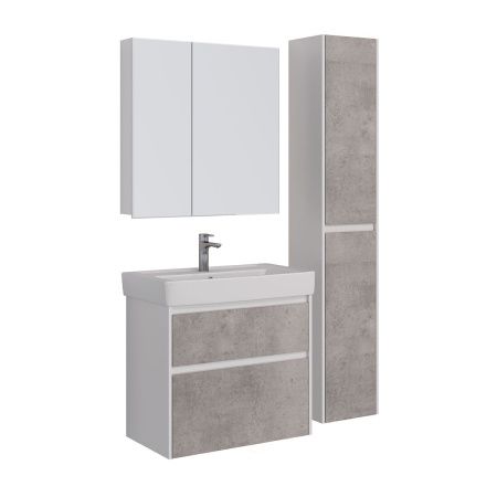 Тумба под раковину LeMark Combi LM03C80T-Beton 70х40 напольная цвет серый/белый
