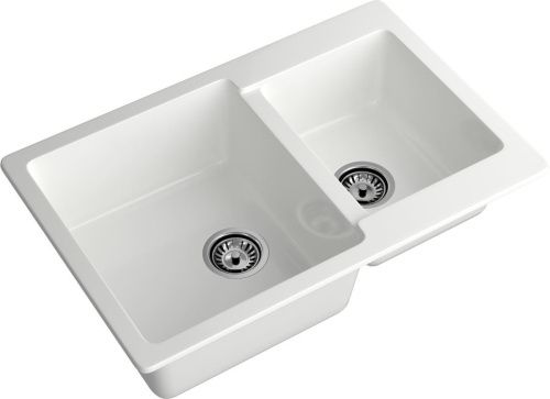 Кухонная мойка Granfest Practik P-780K иней 80х50 цвет белый поверхность матовая - фото 2