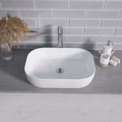 Раковина из сантехнического фаянса Grossman GR-3049 60х40 накладная цвет белый без отверстий под смеситель - фото 2