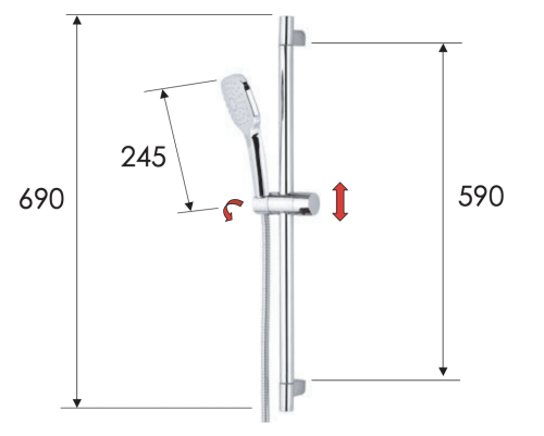 Душевой гарнитур Remer  315R318CP настенный хром - фото 2