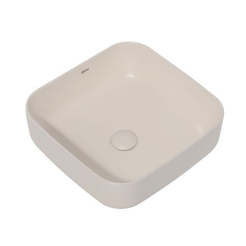 Раковина из сантехнического фаянса Abber RECHTECK AC2211MBE 40х40 накладная цвет бежевый без отверстий под смеситель - фото 4