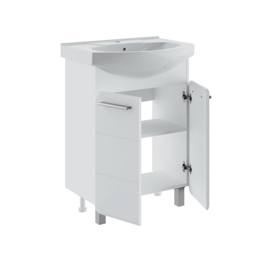 Тумба под раковину Runo ЭРИКА 00-00004147 60х30 напольная цвет белый - фото 2