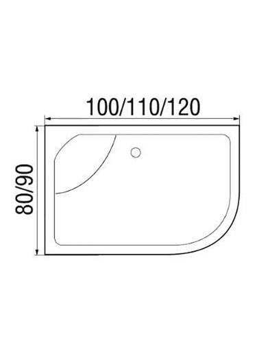 Душевая кабина River NARA 10000002816 110х80 асимметричная с крышей ориентация правая - фото 3