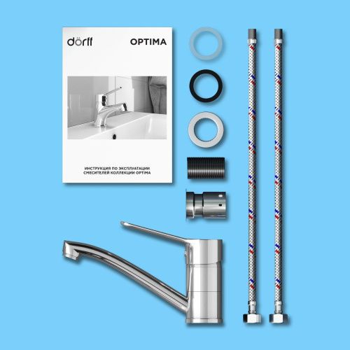 Смеситель Dorff Optima D2021001 на раковину хром - фото 5