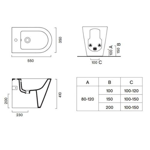 Биде напольное Catalano Zero 119551001 цвет белый - фото 2
