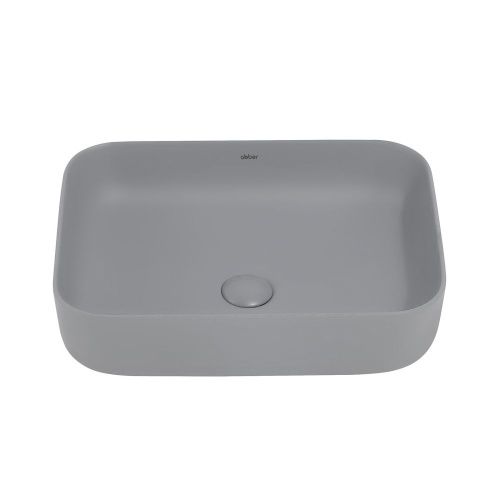 Раковина из сантехнического фаянса Abber RECHTECK AC2202MG 50х40 накладная цвет серый без отверстий под смеситель - фото 3