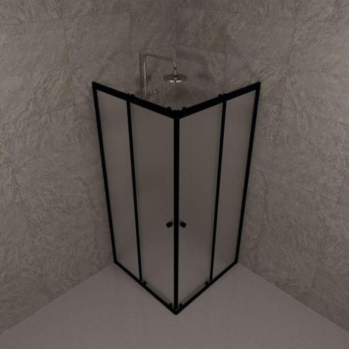 Душевой уголок Тритон Вента-БВ Щ0000073553 80х80 стекло матовое профиль черный без поддона - фото 4