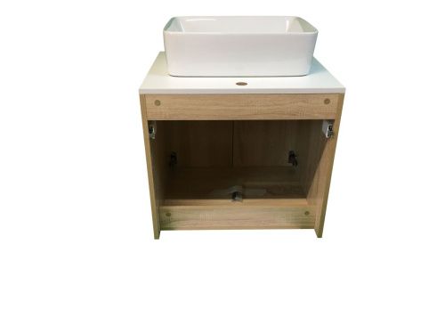 Тумба с раковиной Sintesi STL.W7021_SIN-LVB-APP-401 60х60 подвесная цвет коричневый - фото 4