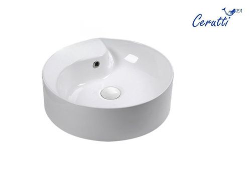 Раковина из сантехнического фарфора Cerutti SPA CR7009W 50х50 накладная цвет белый 1 отверстие под смеситель - фото 4