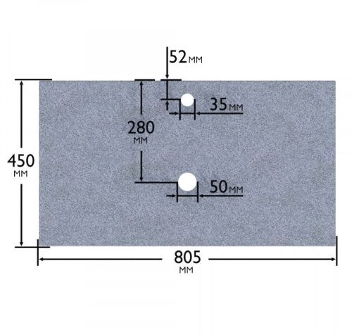 Столешница СанТа 900154 80х50 подвесная цвет серый - фото 2