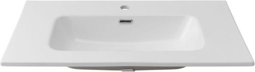 Раковина керамическая Aquanet Flat 00254364 80х50 полувстраиваемая цвет белый 1 отверстие под смеситель - фото 5