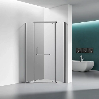 Душевой уголок Veconi Rovigo RV36GR-100-01-C5 100х100 стекло прозрачное профиль графит без поддона