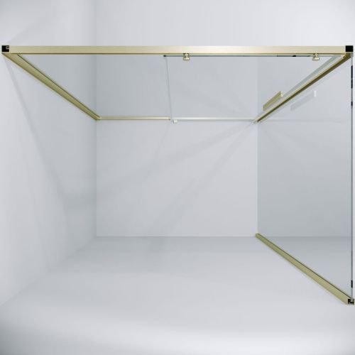 Душевой уголок Niagara Nova NG-44-9ASG-A90SG-34 90х90 стекло прозрачное профиль золото без поддона - фото 2