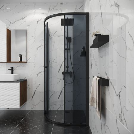 Душевой уголок Niagara Eco NG-1007-14T 90х90 стекло тонированное профиль черный без поддона