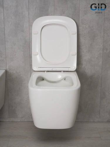 Унитаз подвесной Gid Cuadrado 62254Y белый с сиденьем микролифт безободковый - фото 3