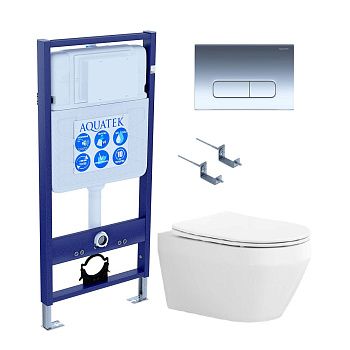 Сет унитаз + инсталляция Aquatek SET AQUATEK ЛЕЯ cm-017 4в1