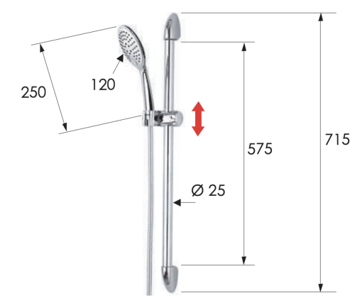 Душевой гарнитур Remer  311F315P3 настенный хром - фото 2