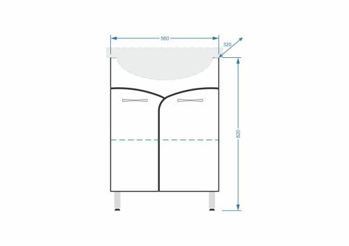 Тумба под раковину Stella Polar Волна SP-00000052 60х30 напольная цвет белый - фото 2