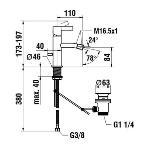 Смеситель Laufen Kartell 3.4133.1.004.101.1 на биде хром - фото 2