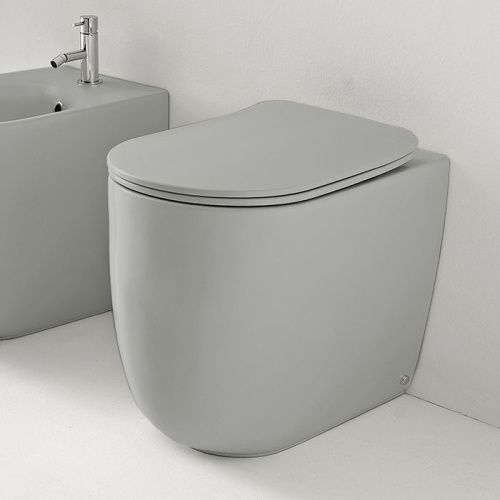 Чаша унитаза приставная Kerasan Nolita 531859 цвет светло-серый без сиденья безободковая каскадный смыв